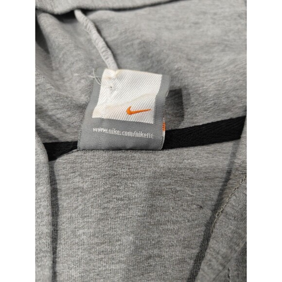 Vintage Y2K Nike Swoosh Zip Up Hoodie Gray Sweatshirt Orange Tag Women Large - Picture 5 of 15